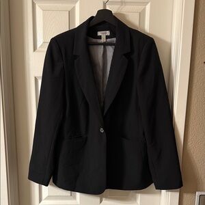 Women's Black Blazer With Pinstripe Lining